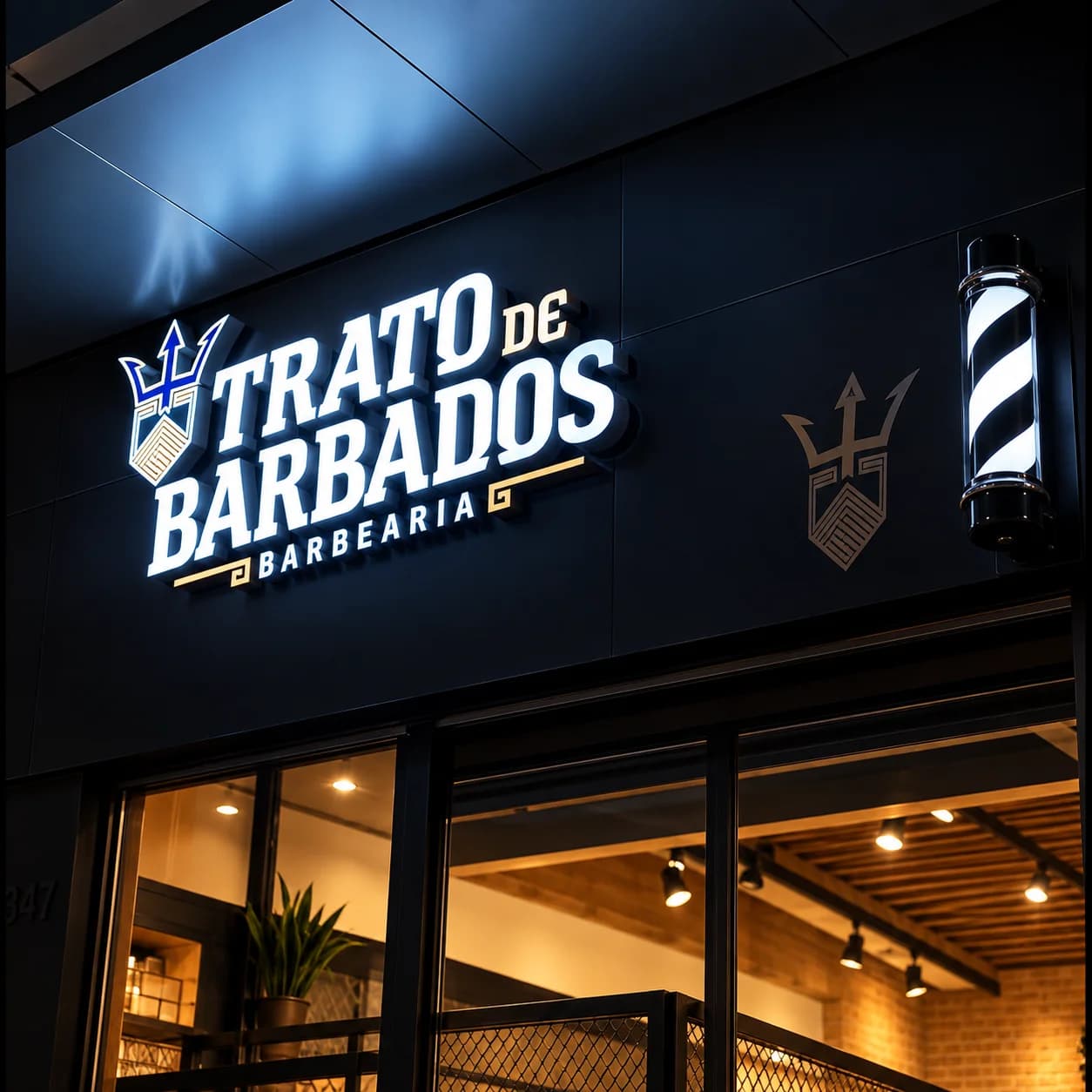 Barbeiro da Trato de Barbados realizando atendimento e finalização com padrão premium